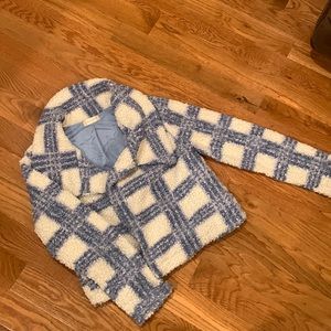 Altar’d State blue and white teddy jacket